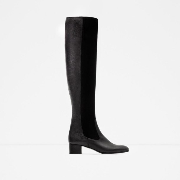 ZARA-COMBINED LEATHER BOOT